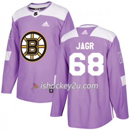 Mænd NHL Boston Bruins Trøje Jaromir Jagr 68 Adidas 2017-2018 Lilla Fights Cancer Practice Authentic